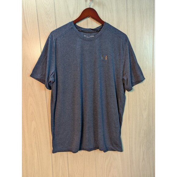 Under Armour Threadborne HeatGear Men's XL Blue Loose Fit Short Sleeve - Picture 1 of 5